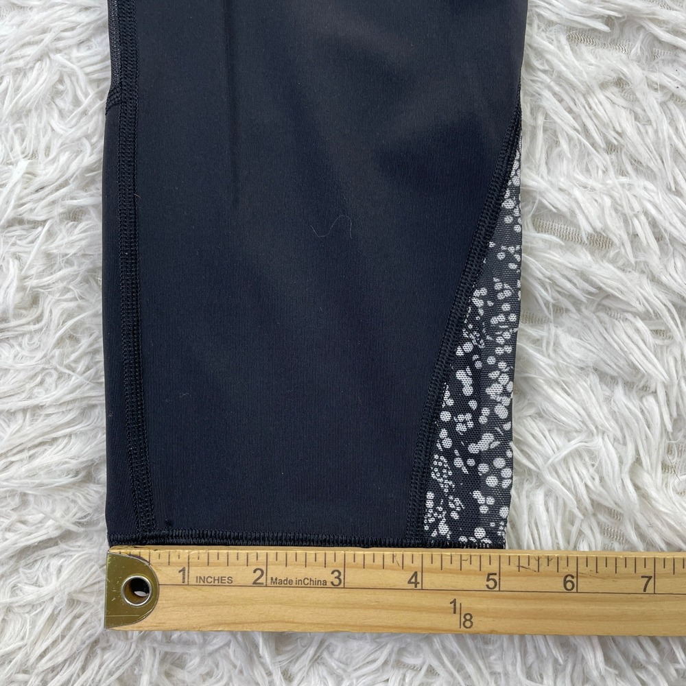Lululemon Pants Womens 8 Black‎ Mix & Mesh Crop 21" Leggings Yoga Luxtreme Gym - Picture 7 of 10
